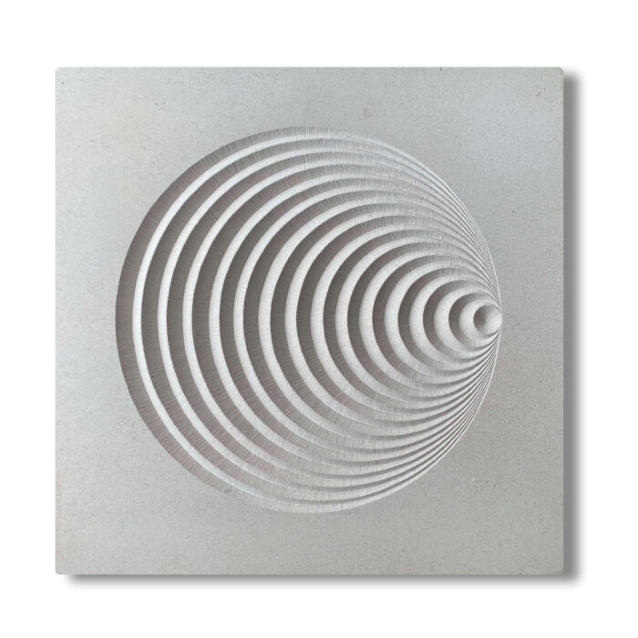 Portland-limestone-slab-hand-carved-with-geometric-pattern-by-Zoe-Wilson-entitled-Hold-for-sale